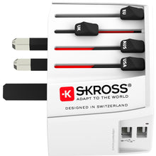 SKROSS - Världsreseadapter MUV USB 12W Ojordad