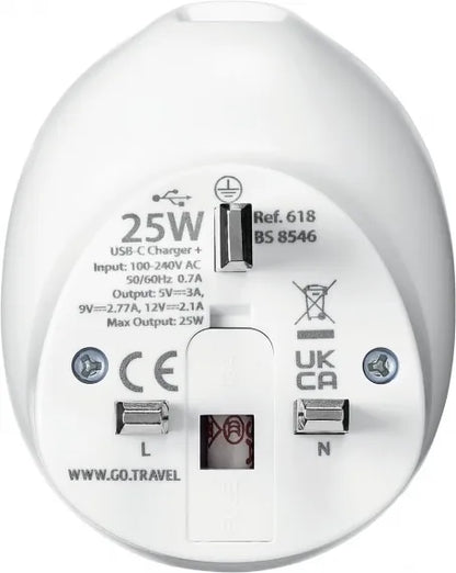 Go Travel EU/UK USB-C Reseadapter