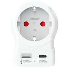 SKROSS - Reseadapter Europa till USA m.fl. USB-A/USB-C 20W PD Jordad