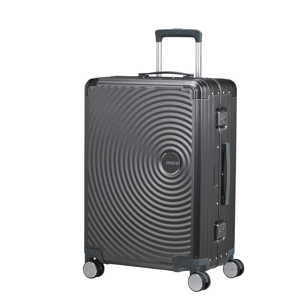 American Tourister Soundbox ALU Mellanstor Resväska 68cm – Brushed Anthracite