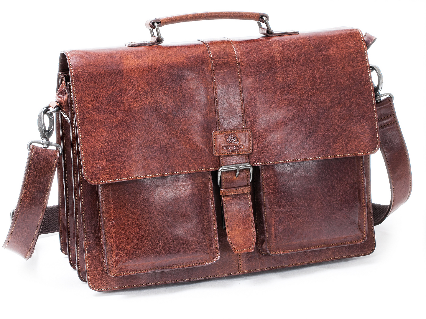 BaooBaoo Briefcase Portfölj 15" 3-fack – Brandy