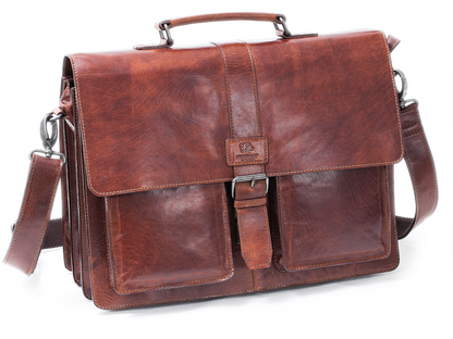 BaooBaoo Briefcase Portfölj 15" 3-fack – Brandy