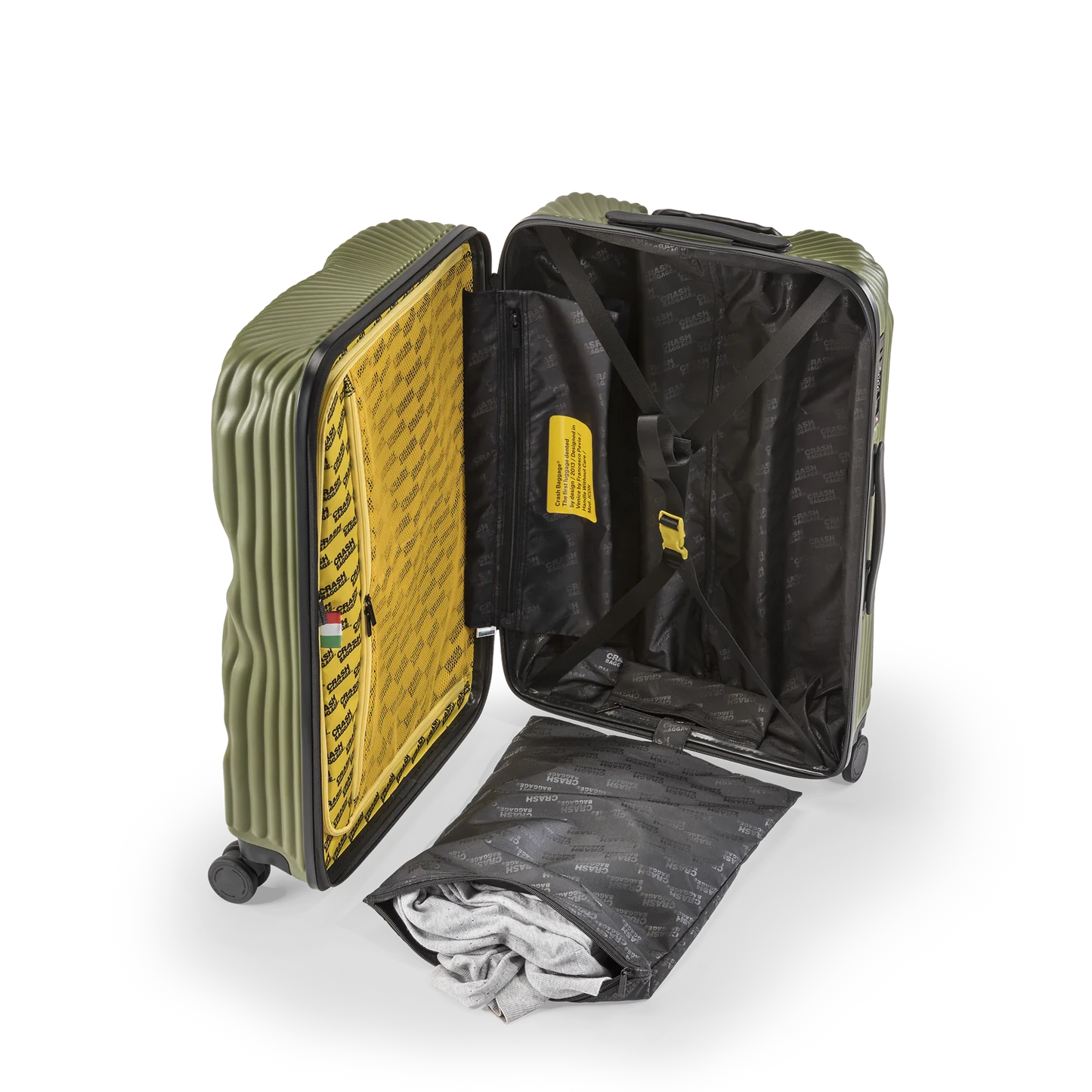 Crash Baggage Stripe Mellanstor resväska 68 cm – Olivgrön
