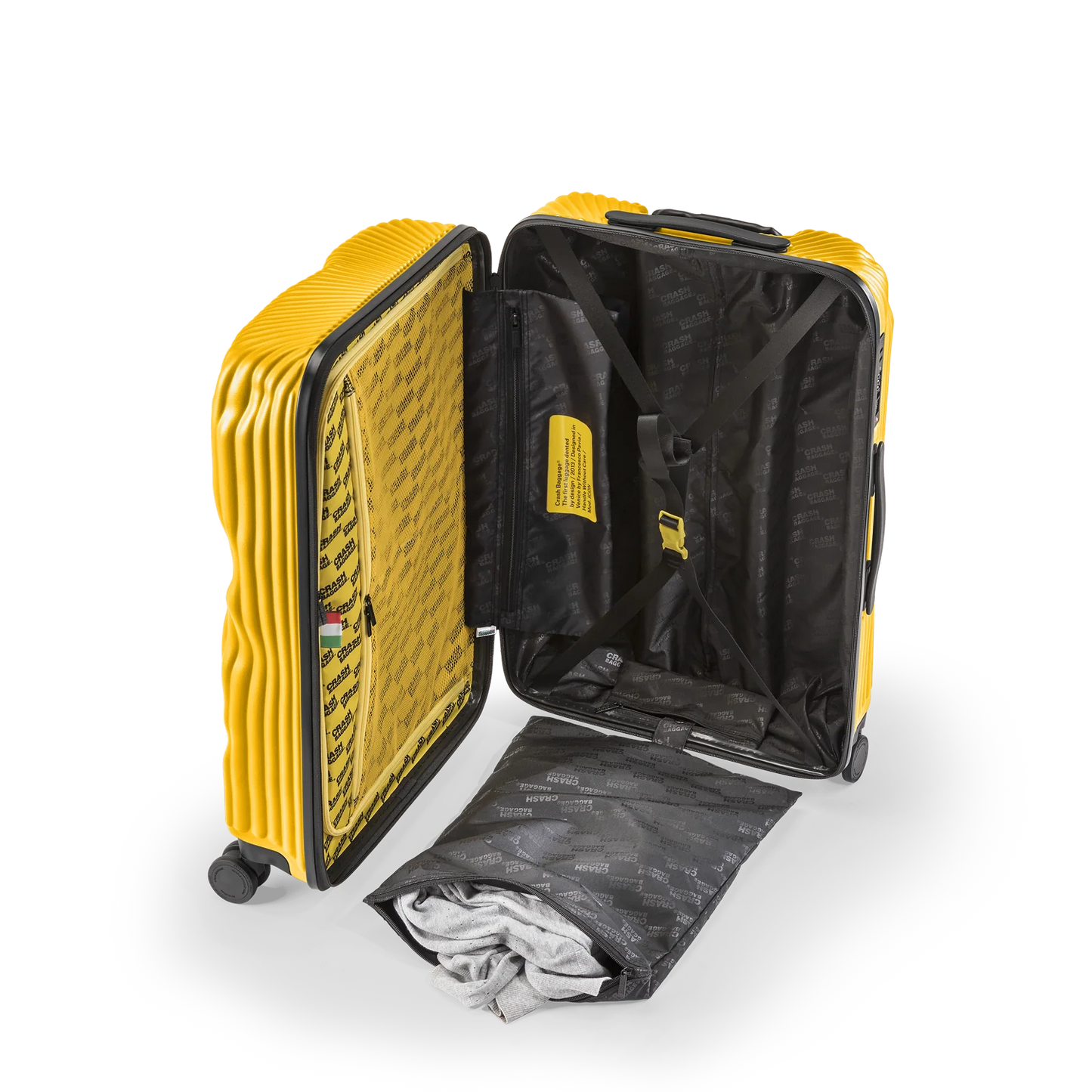 Crash Baggage Stripe Mellanstor resväska 68 cm – Gul