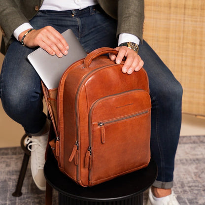 The Chesterfield Brand Maggiore Datorryggsäck 15" - Cognac