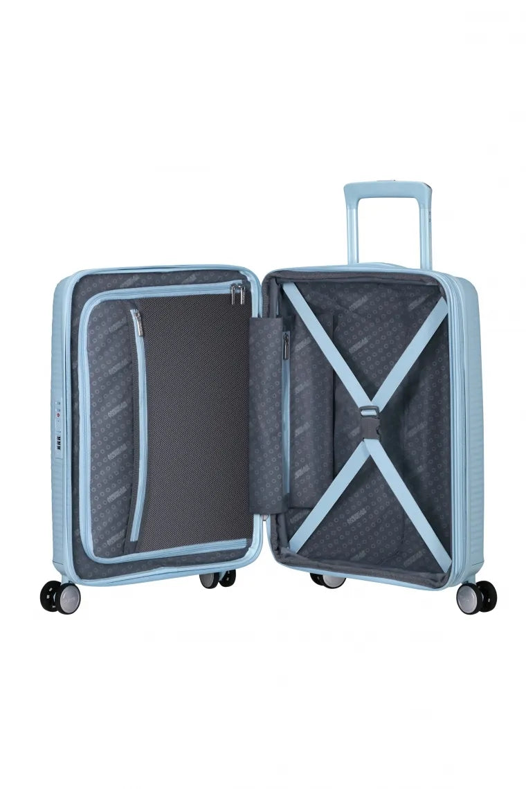 American Tourister Soundbox 55cm Kabinväska Expanderbar Pastel Blue