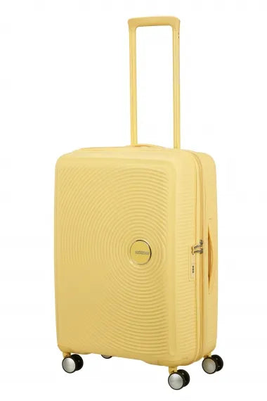 American Tourister Soundbox 67cm Mellanstor Expanderbar Pastel Yellow