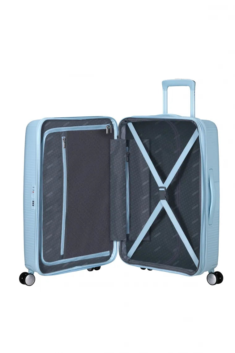 American Tourister Soundbox 67cm Mellanstor Expanderbar Pastel Blue