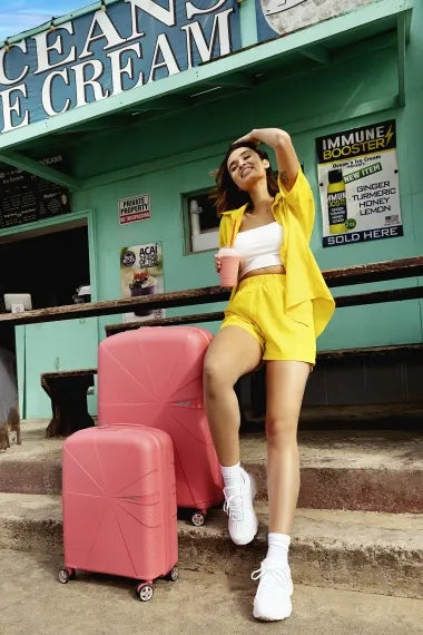 American Tourister Starvibe 55cm Kabinväska Expanderbar Sun Kissed Coral